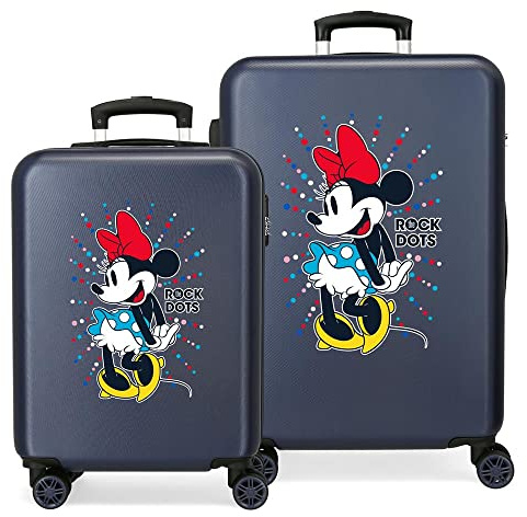 Disney Minnie Sunny Day Juego de Maletas Azul 55/68 cms Rígida ABS Cierre combinación 104L 4 Ruedas Dobles Equipaje de Mano