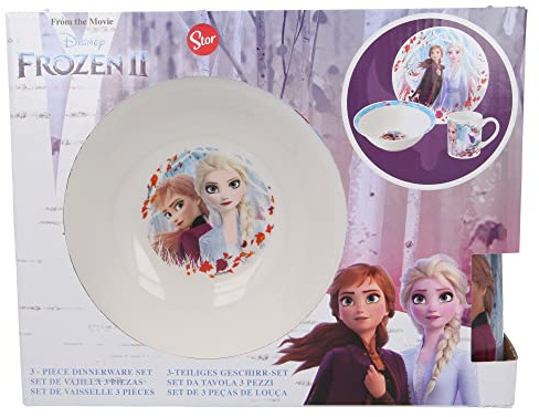 Set Snack in Confezione Regalo 3 PZ || (Ciotola, Piatto da Dessert, Tazza) Frozen 2