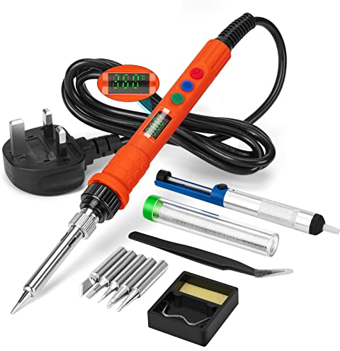 Soldering Iron Kit,120W Adjustable Temperature 180°C-500°C Soldering Kit,Welding Tools with Digital LED Screen,Electric Soldering Irons with Automatic Sleeping Mode and Temperature Calibration Design