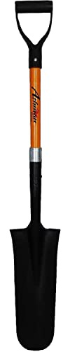 Ashman Drain Spade Shovel (1 Pack) - 27 Inches Long Handle Spade with D Handle Grip - Durable Handle with a Thick Metal Blade - Multipurpose Premium Quality Orange Shovel.