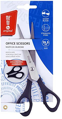 Memobe Büroschere - Mehrzweck-Büroschere aus Edelstahl mit Komfortablem Griff - Schere Rostfrei - Multifunktionsschere - Design Universalschere - Schwarz 15,5 cm