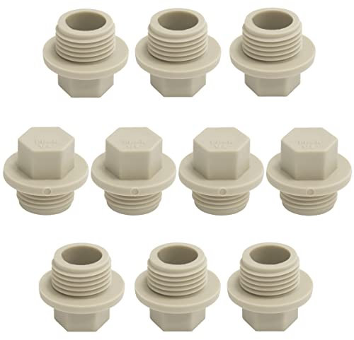 AERZETIX - C66838 - Lot de 10 Bouchons filetage mâle 1/2 pour tuyau d'eau en PPR/polypropylène/ - plomberie chauffage installation sanitaire système alimentation raccord circuit froide chaude