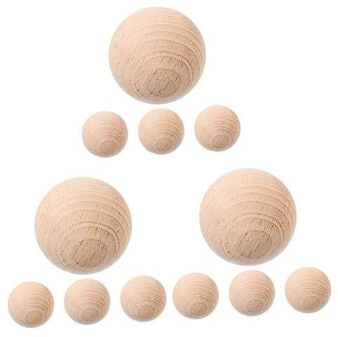 CLISPEED 12 STK Krocket Spiele Im Hinterhof Boccia-Spiel Tragbares Rollen Boccia Am Strand Boccia Spielen Outdoor-Spiele Für Erwachsene Und Familie Outdoor-Spielzeug Holz Kind Sport Wagen