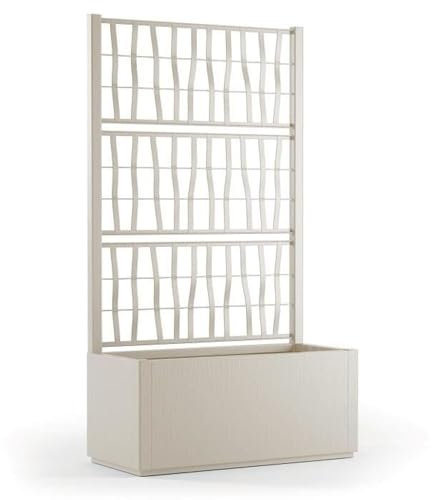 Jardinera Ethica rectangular 80 cm con enrejado de tiza