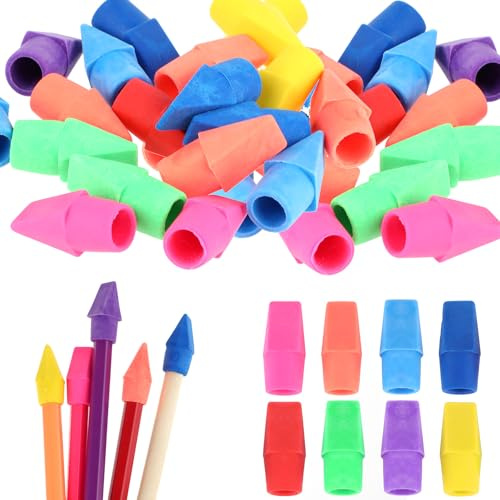 Sibba 50 stycken suddgummin, lock för blyertspennor, suddgummin, blyertspenna, suddgummi, blyertspenna, suddgummi för hem, skola, kontor