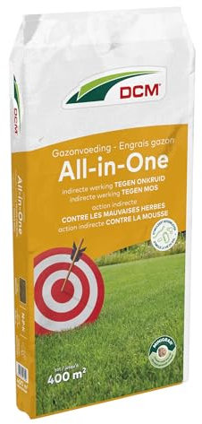 DCM Alimentation Gazon All-In-One 20Kg - 400m² - L'Engrais Complet pour Pelouse Pour Une Belle Pelouse Verte