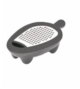 Grattugia in Acciaio Inox con Contenitore in Plastica - 3 Colori Assortiti - Dimensioni 20x10,5x5,5 cm - Ideale per Cucina e Preparazione Cibi (GRIGIO)