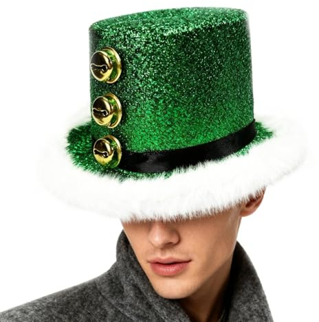 Generisch natalizi per adulti, copricapo festivo di Babbo Natale con lanugine bianche e 3 campane, cappelli da festa, per donne e uomini, Natale, Capodanno, feste, cosplay