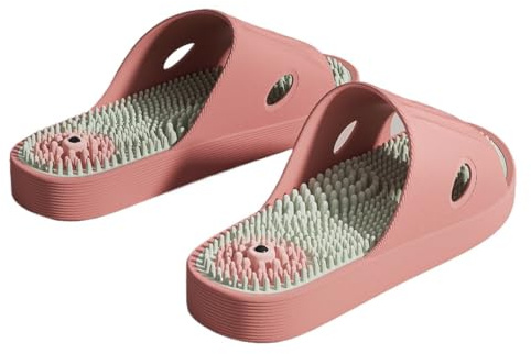 Reflexology Massage Slippers Plantar Fasciitis Acupressure Slides 2026 | Non-Slip Shower Shoes Acupuncture Sandals Deep Tissue Foot Massager Relieves Nerve Tension In The Feet(Pink,38/39EU)