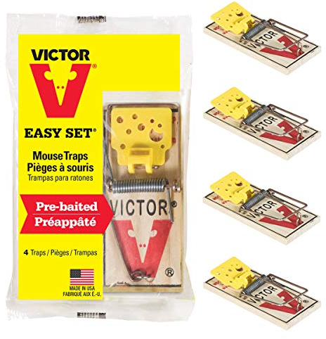 Victor Easy Set Mouse Traps that Work - Pack of 4 - Effective Pest Control Indoors & Outdoors #M032