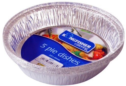 Kingfisher Foil Pie Dishes, Silver, Large, Pack of 5