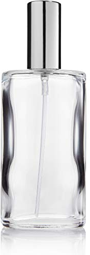 Fantasia - 46193 - Flacon en verre transparent - Ovale - Avec vaporisateur et capuchon argenté - Contenance 100 ml