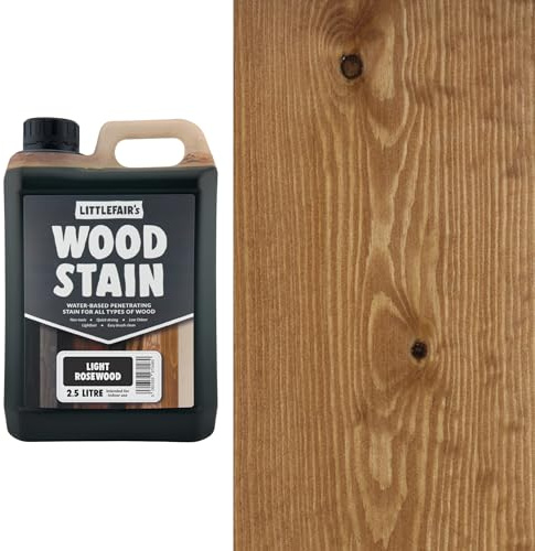 Littlefair's Wood Stain Water-Based - (Light Rosewood) – Non-Toxic, Eco-Friendly & Quick Drying - Easy-to-Apply, Concentrated Formula for All Wood Types – 2.5 LTR
