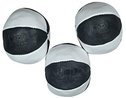 Hide & Drink, Leather Juggling Balls (3 Pack) Equipment with Professional Style, Great Feel, Handmade, Black White