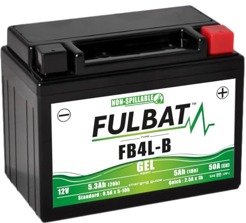 Fulbat - Batteria moto Fulbat Gel FB4L-B, YB4L-B, 12V, 5,3AH, 50A