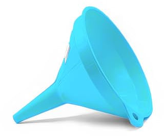 CABLEPELADO - Embudo - cono de trasvase - pipeta - tolva para alimentación - libre de BPA - facil de limpiar - 14 cm (Azul)