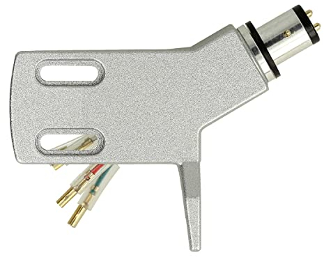 THAKKER CHS-13 - abgewinkeltes Headshell aus leichtem Aluminium - Silber | SME Anschluss | für gerade Tonarme | inkl. Headshell-Kabel