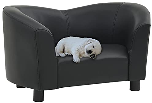 homiuse Hundesofa Schwarz 67x41x39 cm Kunstleder Hundebett Katzenbett Hundebett MittelgroßE Hunde Hundekorb Hundebett Kleine Hundebett Waschbar Katzen Bettchen Erwachsene Katzen und Kleinere Hunde
