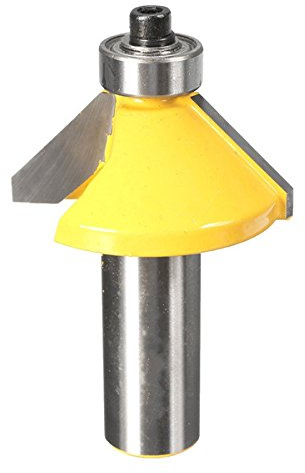 Fresa per smussare, fresa per legno Utensile for la lavorazione del legno con punta for fresa for smussatura e bordatura a 45 gradi con gambo da 1/2 pollice