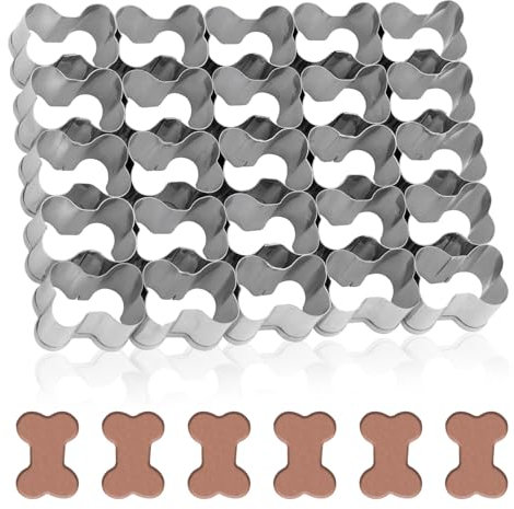 Small Bones Cracker Cutter, Mini Cookie Cutter with 25 Grids Stainless Steel Biscuit Cutters Small Dog Bones Molds for Animal Cookie Baking