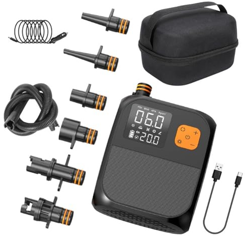 TYREE Pompa ad aria elettrica 80 W Compressore Pompa 8000 MAh Batteria ricaricabile Gonfiatore d'aria per Sup Paddle Board Surf Barca Kayak