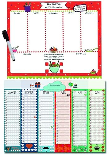 Perpetual födelsedagskalender + magnetisk veckoschema för familjen