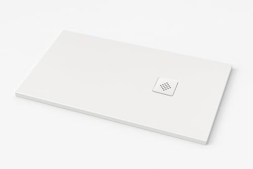 Plato de ducha Ardesia extraplano 60X60 cm color Blanco RAL 9003 rejilla Blanca