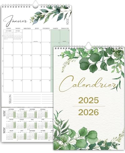 Calendrier Mural/Frigo 2025 2026 Mensuel A4, Calendrier Magnetique Frigo Oct. 2025 à Déc. 2026 – planificateur/organisateur/planning familial, Parfait pour Maison Bureau Famille