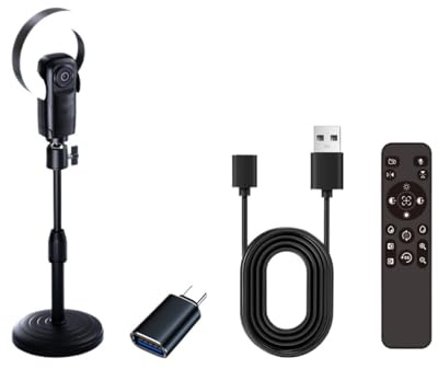 4K-webbkamera med AI-autofokus, ringlampa, fjärrkontroll och brusreducerande mikrofon for streaming, möten kurser