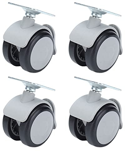 Top Plate Casters 2in Caster Wheel Rubber Brake Wheel Replacement Swivel Chair Furniture Accessories 4Pcs Set for Utility Vehicle BBQ Grill Shelf Unit