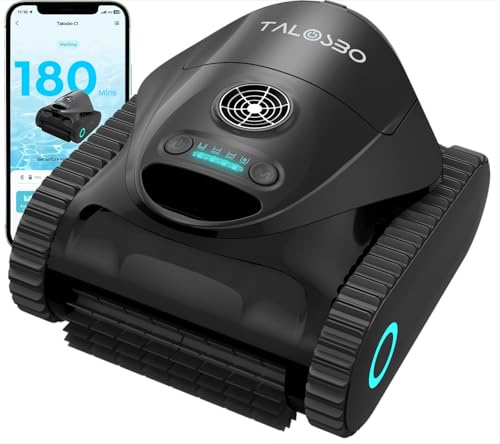 TALOSBO C1 Robot Piscina Pareti e Fondo, Linea d'Acqua, Doppio Filtro, Aspiratore Piscina Senza Fili, 7 modalità di Pulizia, 180 min, Pulitore con App, Robot Pulisci Piscine Fino a 150 m²