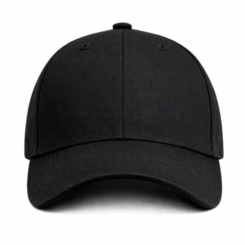 MFAZ Morefaz Ltd Classic Kids Cotton 6-Panel Baseball Cap with Adjustable Strap for Boy and Girl – Comfortable Everyday Hat (Black)
