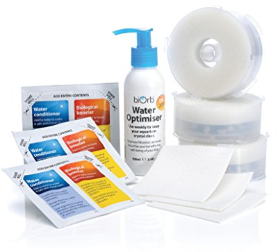 biOrb Service Kit 3 mit Wasseroptimierer - 10-teiliges Reinigungs-Set, Ersatz-Filterpatronen, chemische Filtermedien, Schwamm, Reinigungstuch, Wasseraufbereiter, für alle biOrb Aquarien