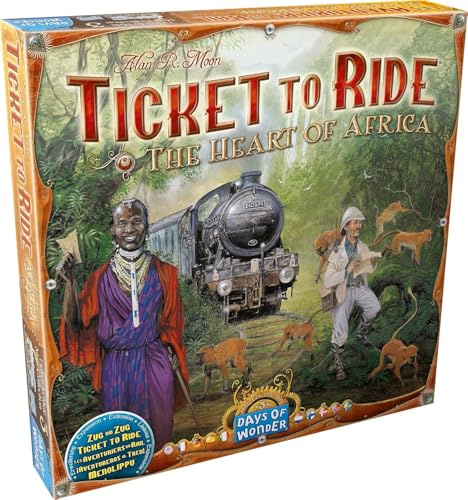Ticket to Ride The Heart of Africa - Brädspels Expansion | Brädspel för Vuxna och Familjen | Tåg Spel | Svenska | Danska | Norska | Finska | Ålder 8+ | För 2 till 5 spelare | Speltid 30-60 Minuter