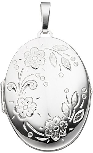 Jobo Damen-Medaillon aus 925 Sterling Silber Oval zum Öffnen für 2 Fotos