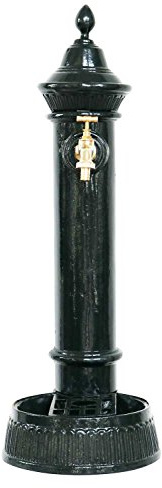 aubaho Standbrunnen 73cm Alu grün Brunnen Waschbecken Zapfsäule Antik-Stil