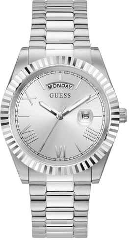 GUESS Herren Analog Quarz Uhr mit Edelstahl Armband GW0265G6
