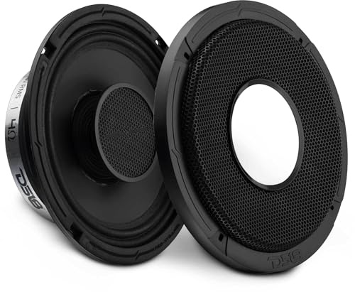 DS18 PRO-HY8.4MSL 8 Inches Shallow Hybrid Mid-Range Car Audio Loudspeaker with Built-in Driver and Grill Included 400W Max 200W RMS 4 Ohms (1 Speaker)