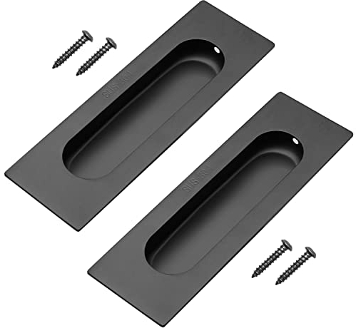POXIAOER 2 Pack Sliding Door Handle,4.7in Stainless Steel Recessed Door Handles Cabinet Drawer Knob Sliding Door Pull Handles for Kitchen Cupboard Dresser