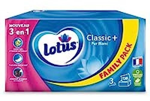 Lotus Boîte Mouchoirs Lotus Classic+ Pur Blanc Family Pack x130 - La boîte de 130 mouchoirs