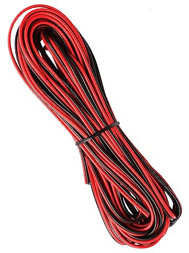 ATB-Foger 22AWG Elektrischer Drah 2 Adriges Kabel Rot Schwarz Verzinnter Kupferdraht Zwillingslitze Flexibler PVC Kabel für Einfarbiges LED Streifen Verlängerungskabel(10 Meter)