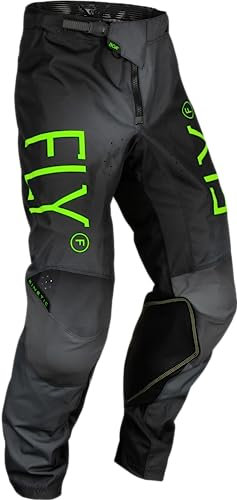 Fly Racing Kinetic Prodigy Pantalon pour enfant Gris anthracite/vert fluo/bleu véritable Taille 45,7 cm
