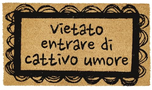Comart - Zerbino Gag in Cocco - 40x70 cm - Tappetino Simpatico con Scritte Divertenti - per Ingresso Esterno e Interno - Fondo Antiscivolo - Pulizia Facile - Arredo e Regali Casa - Vietato Entrare