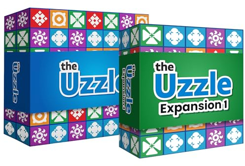 Uzzle 3.0 & Expansion Bundle - Includes New Level 5 Challenges - Fun for Family Game Nights - Skill Development & Gift Set – Bundle of Fun Board Games for Adults & Children - Ages 4+