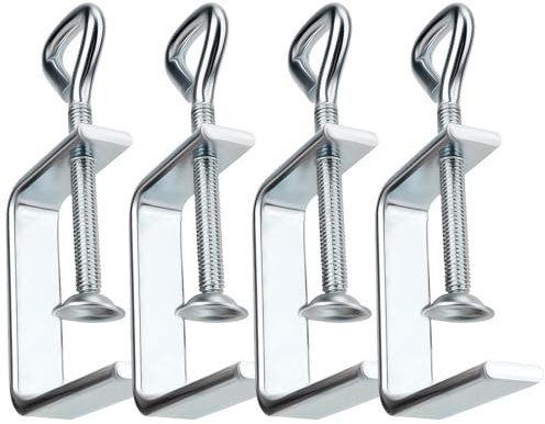 TOTSUN 4 PCS Stainless Steel C Clamps Adjustable 5-48mm Small C-Clamp Joiner Clamp Fastener Woodworking for Construction Works Handmade Woodworking Tools