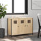 SDWEHO7 Kommode Modern Stil aus Holzwerkstoff, Anrichte mit 3 Türen, Schmaler Flurtisch Sideboard Schubladenschrank für Wohnzimmer Flur, Sonoma-Eiche 100x35x70 cm