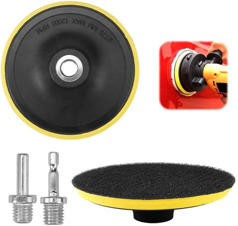 2 Piezas 5in/125mm Plato de Lijado para Amoladora, Platos Lijadores para Amoladoras Angulares, Plástico de Alta Viscosidad Plato de Lijado con Gancho y Bucle M14 para el Metal/Automóvil/Carpintería