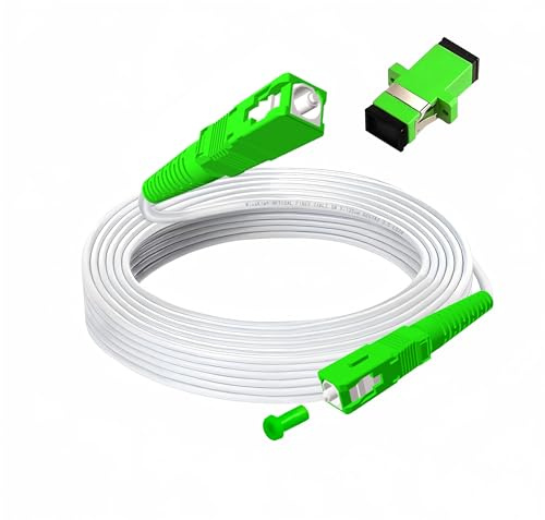 SC/APC fiberkabel för Telia, 3 Sverige, Tele2, Bredband2, Bahnhof, Ownit, Telenor, IP-Only, Fiberoptisk förlängningskabel med gratis fiberoptisk koppling, Simplex Fiber Optic Patch Cord (50M)