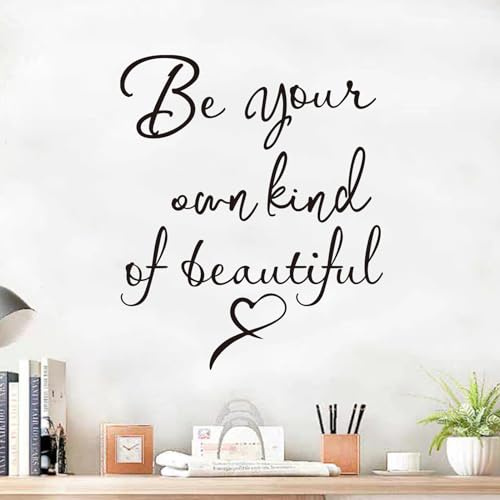 Inspirational Quotes Bedroom Wall Stickers: Women Beautiful Home Positive Vinyl Art Wall Decals - Living Room Bathroom Kitchen Family Wall Decor - Be Your Own Kind of Beatiful 15 X 18