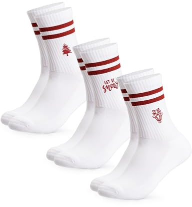 Occulto Jul Tennis Strumpor Kvinnor & Män 3 Pack (modell: Rudolph) Mix3 35-38